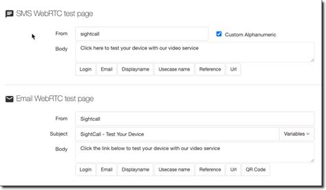 WebRTC test pages